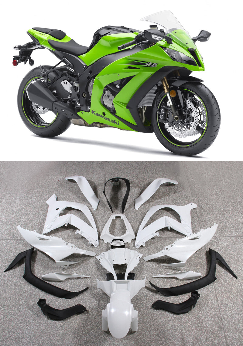 Owiewki 2011-2015 Tworzywa sztuczne Kawasaki ZX10R Ninja Green Racing Generic