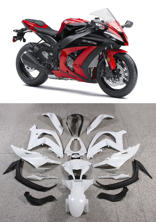 Fairings 2011-2015 Plast Kawasaki ZX10R Ninja Red Generic