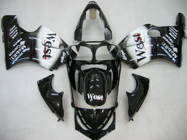 Carenados 2000-2001 Kawasaki ZX12R Negro Blanco West Racing Genérico