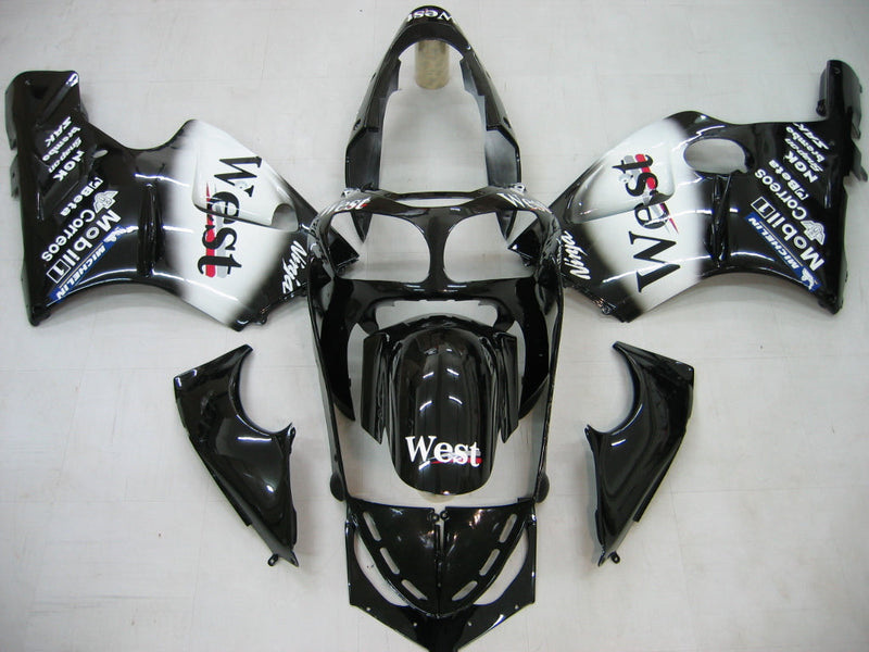 Fairings 2000-2001 Kawasaki ZX12R Svart Vit Väst Generisk