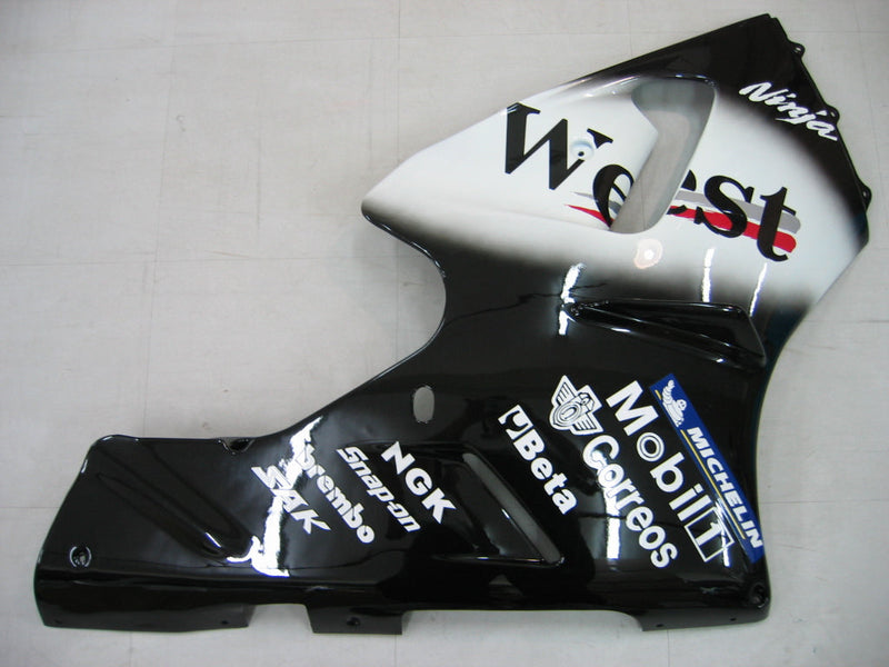 Fairings 2000-2001 Kawasaki ZX12R Black White West Generic