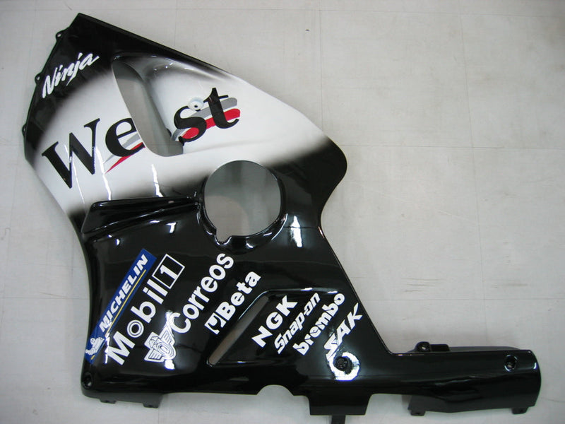 Fairings 2000-2001 Kawasaki ZX12R Black White West Generic