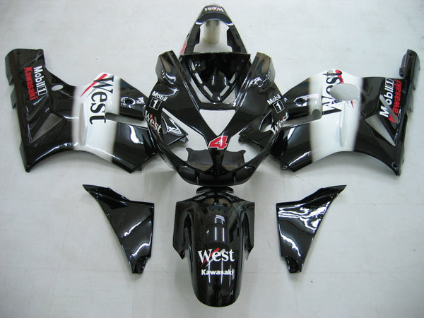 Fairings Kawasaki ZX12R Ninja Black White West (2002-2005) Generic