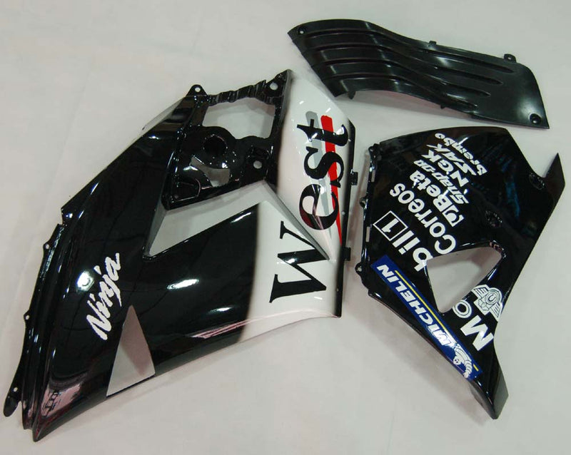 Verkleidungen 2006-2011 Kawasaki ZX14R Schwarz Weiß West Ninja Racing Generic