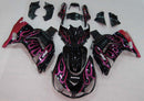 Carenagens pretas para Kawasaki ZX14R 2006-2011 &amp; Corrida Ninja Chama Roxa Genérica
