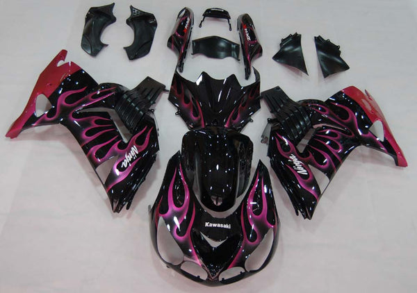 Verkleidungen 2006-2011 Kawasaki ZX14R Black &amp; Purple Flame Ninja Racing Generic