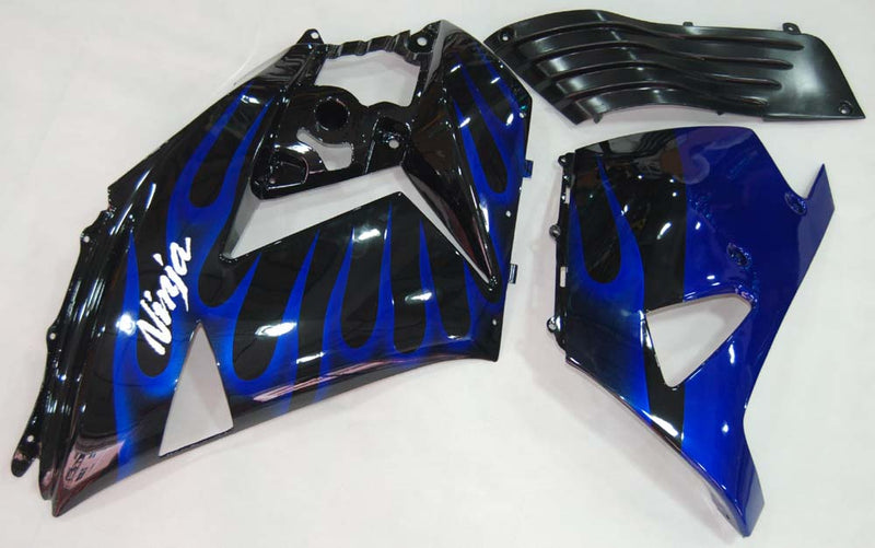 Verkleidungen 2006-2011 Kawasaki ZX14R Black &amp; Blue Flame Ninja Racing Generic