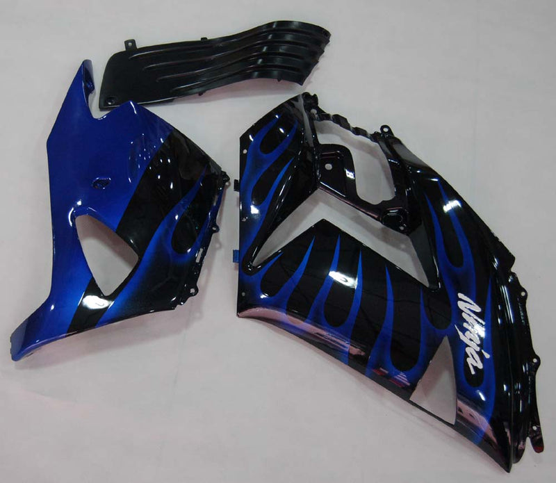 Verkleidungen 2006-2011 Kawasaki ZX14R Black &amp; Blue Flame Ninja Racing Generic