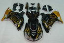 Katteet 2006-2011 Kawasaki ZX14R musta &amp; Kultainen liekki Ninja-kilpa-ajo Generic