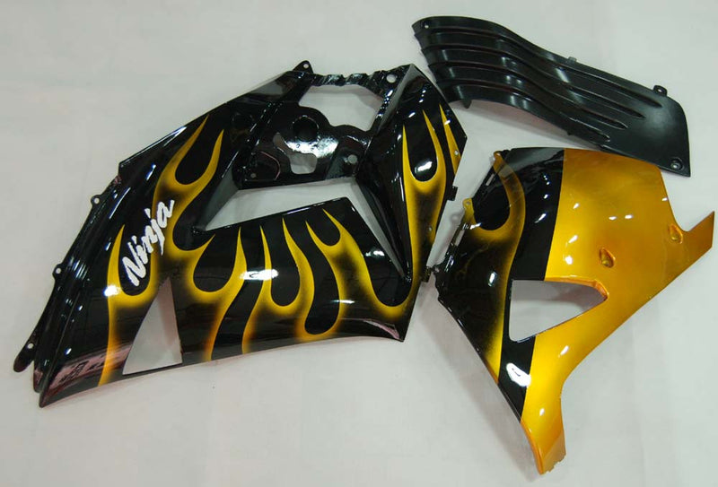 Verkleidungen 2006-2011 Kawasaki ZX14R Black &amp; Gold Flame Ninja Racing Generic