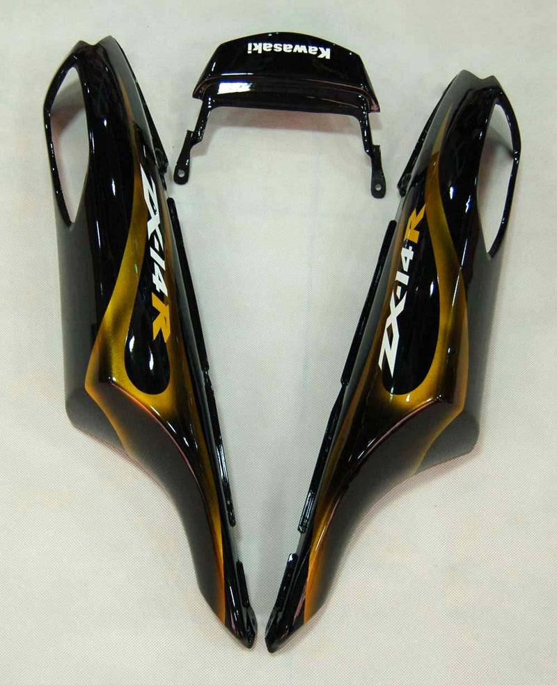 Verkleidungen 2006-2011 Kawasaki ZX14R Black &amp; Gold Flame Ninja Racing Generic