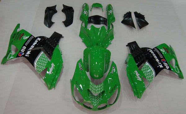 Carenagens 2006-2011 Kawasaki ZX14R Verde Preto #56 Nakano Racing Genérico