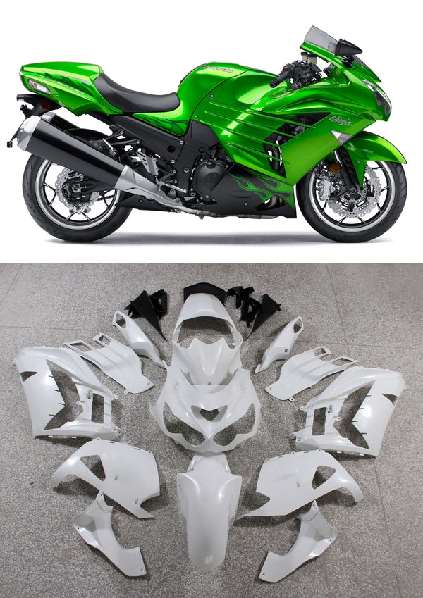 Plastic Fairings 2012-2022 Kawasaki ZX14R ZZR1400 Ninja Green Flame Generic