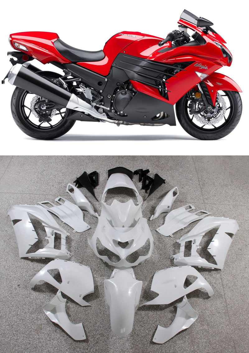 Plastic Fairings 2012-2022 Kawasaki ZX14R ZZR1400 Ninja Red Racing Generic