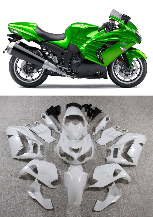 Carenagens de plástico 2012-2022 Kawasaki ZX14R ZZR1400 Ninja Green Racing Genérico