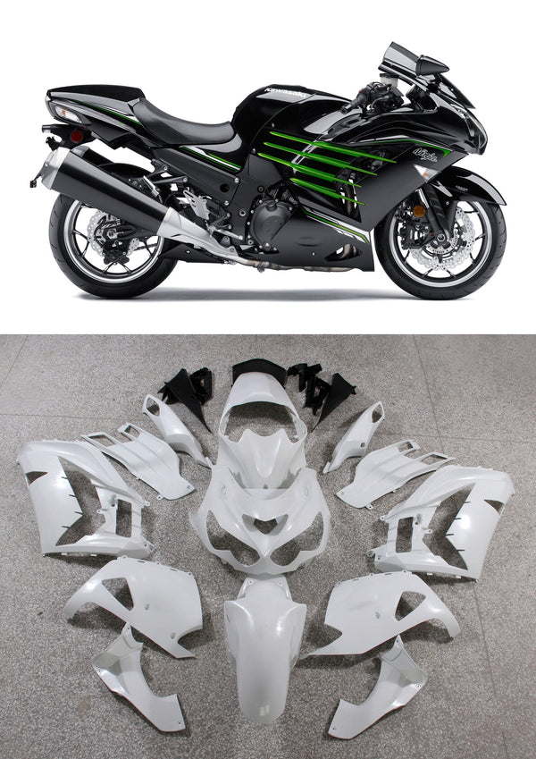 Plastkåpor 2012-2022 Kawasaki ZX14R ZZR1400 Ninja Black Green Generic