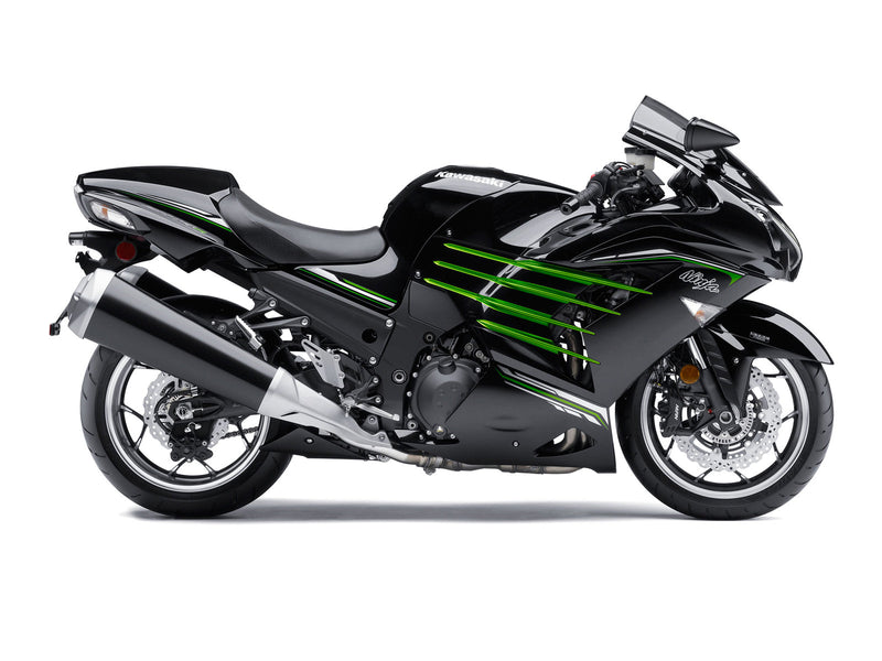 Plastkåpor 2012-2022 Kawasaki ZX14R ZZR1400 Ninja Black Green Generic