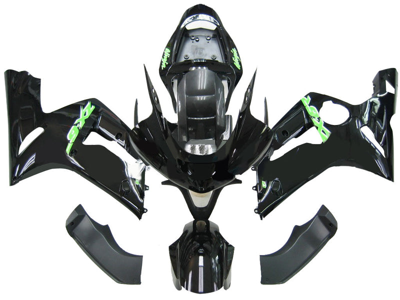 Carenagens 2003-2004 Kawasaki ZX6R 636 Preto Verde ZX6R Racing Generic