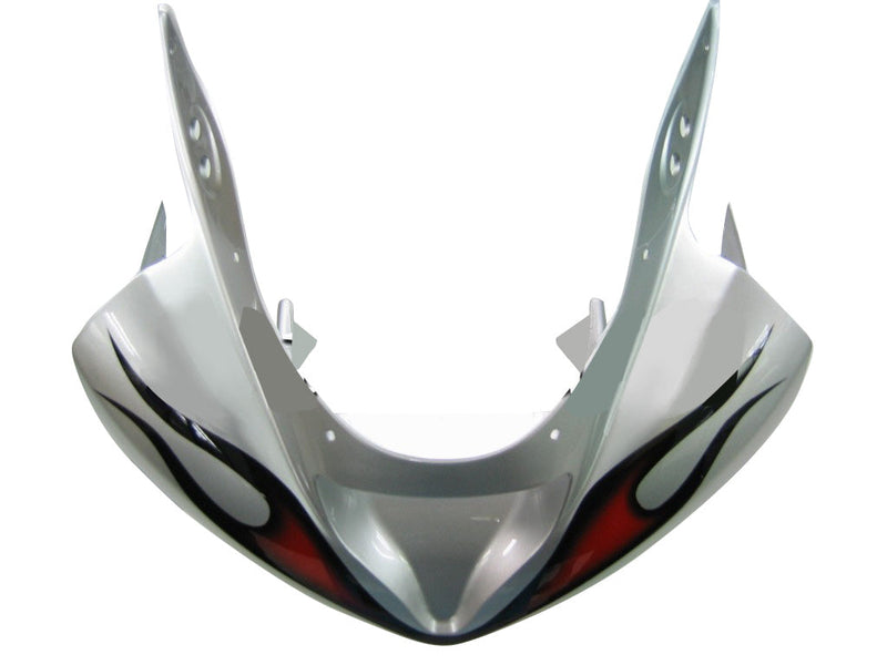 Carenados 2003-2004 Kawasaki ZX6R 636 Plata y Llama Roja Ninja Genérico