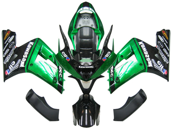 Fairings 2003-2004 Kawasaki ZX6R 636 Green Black Elf Generic