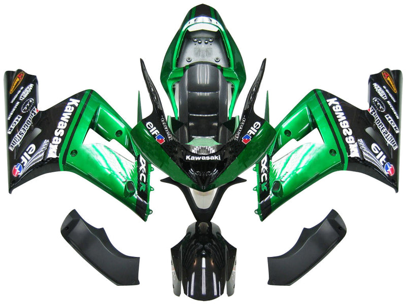 Fairings 2003-2004 Kawasaki ZX6R 636 Green Black Alf Generic