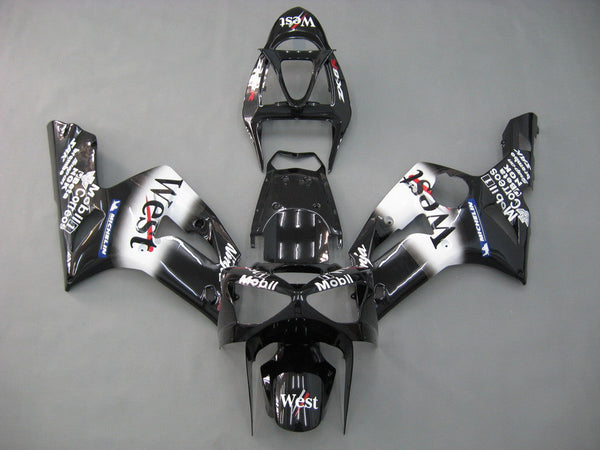 Fairings 2003-2004 Kawasaki ZX6R 636 Black West Ninja Racing Generic