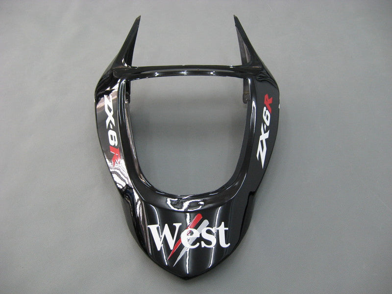 Owiewki 2003-2004 Kawasaki ZX6R 636 Black West Ninja Racing Generic