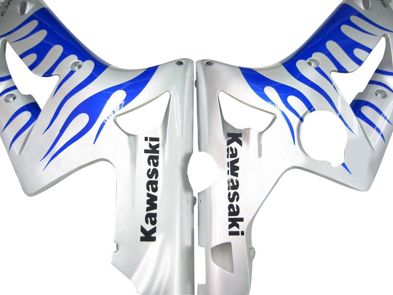 Verkleidungen 2003-2004 Kawasaki ZX6R 636 Silver &amp; Blue Flame Ninja Racing Generic