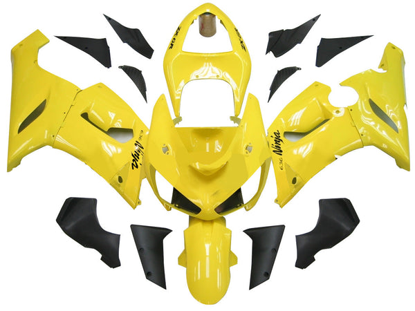 Carenagens 2005-2006 Kawasaki ZX6R 636 Amarelo Preto Ninja Racing Genérico