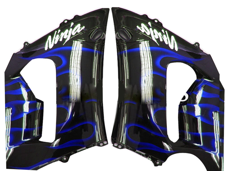 Verkleidungen 2005-2006 Kawasaki ZX6R 636 Black &amp; Blue Flame Ninja Racing Generic