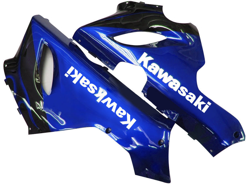 Fairings 2005-2006 Kawasaki ZX6R 636 Black & Blue Flame Ninja Generic