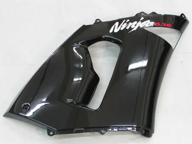 Owiewki 2005-2006 Kawasaki ZX6R 636 Czarne ZX6R Racing Ogólne