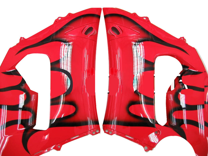 Fairings 2005-2006 Kawasaki ZX6R 636 Red & Black Flame Ninja Racing Generic