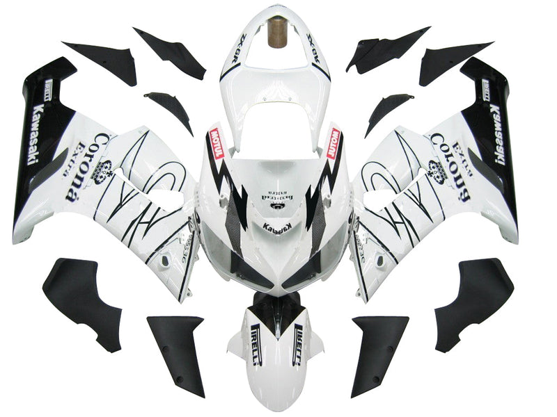 Verkleidungen 2005-2006 Kawasaki ZX6R 636 Weiß Schwarz Corona Racing Generic