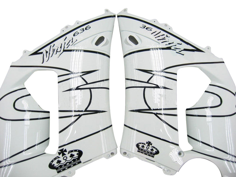 Carenados 2005-2006 Kawasaki ZX6R 636 Blanco Negro Corona Racing Genérico