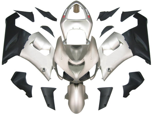 Fairings 2005-2006 Kawasaki ZX6R 636 Matt Silver & Black Ninja Racing Generic