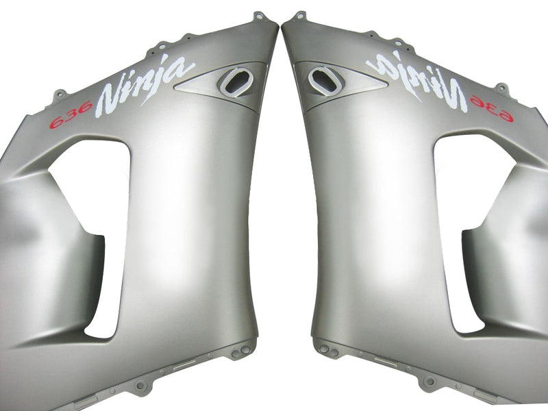 Fairings 2005-2006 Kawasaki ZX6R 636 Matt Silver & Black Ninja Racing Generic