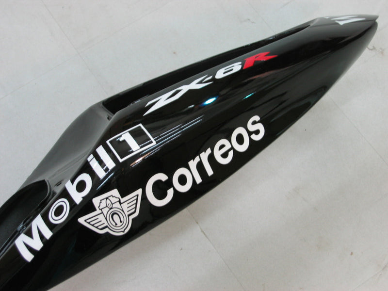 Carenados 2005-2006 Kawasaki ZX6R 636 Negro Blanco West ZX6R Racing Genérico