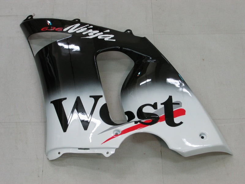 Fairings 2005-2006 Kawasaki ZX6R 636 Black White West ZX6R Generic