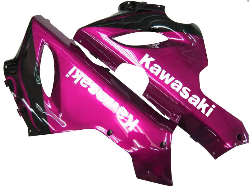 Owiewki 2005-2006 Kawasaki ZX6R 636 Czarno-fioletowy płomień Ninja Racing Generic