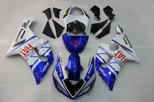 Carenados 2005-2006 Kawasaki ZX6R ZX636 Azul Blanco FIAT Genérico