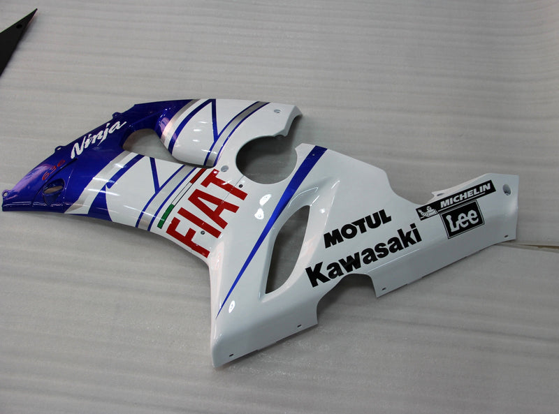 Carenados 2005-2006 Kawasaki ZX6R ZX636 Azul Blanco FIAT Racing Genérico