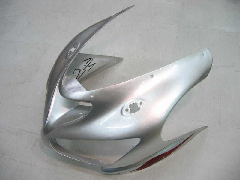 Fairings 2005-2006 Kawasaki ZX6R 636 Silver & Red Flame Ninja Racing Generic