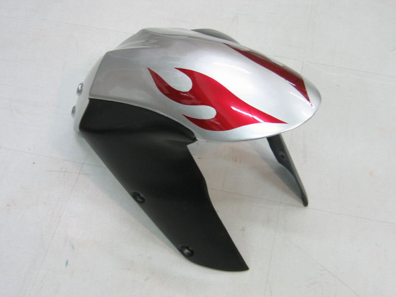 Fairings 2005-2006 Kawasaki ZX6R 636 Silver & Red Flame Ninja Racing Generic