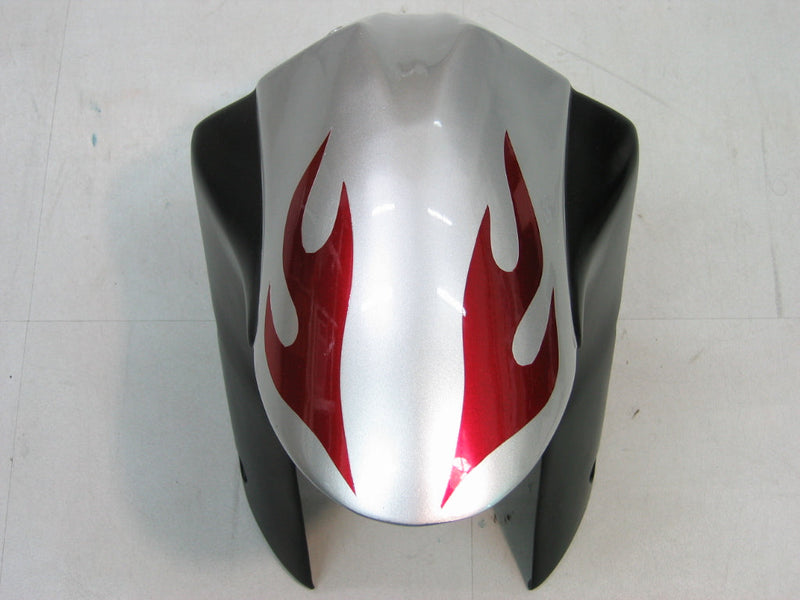 Carenados 2005-2006 Kawasaki ZX6R 636 Plata y Llama Roja Ninja Racing Genérico