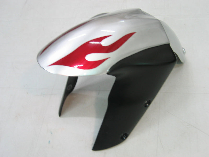 Carenados 2005-2006 Kawasaki ZX6R 636 Plata y Llama Roja Ninja Racing Genérico