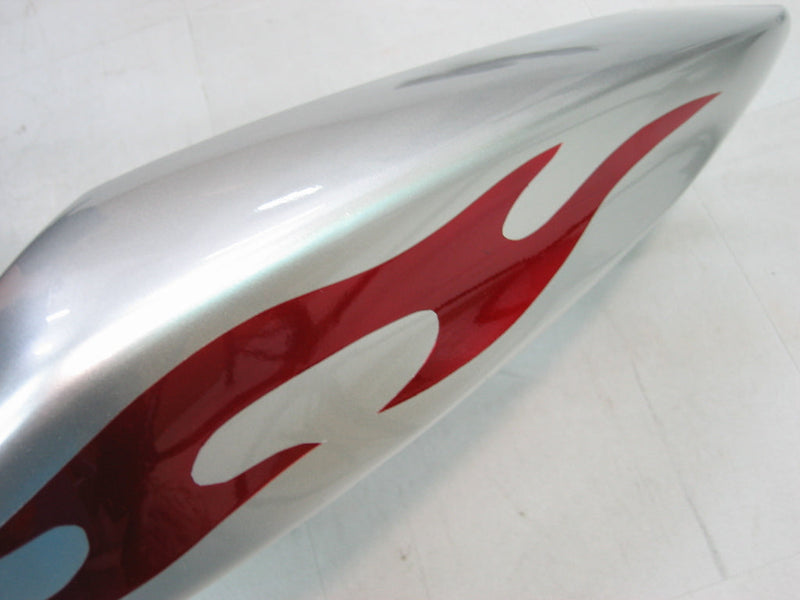 Fairings 2005-2006 Kawasaki ZX6R 636 Silver & Red Flame Ninja Racing Generic