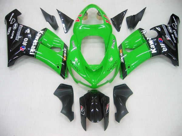 Kotelot 2005-2006 Kawasaki ZX6R 636 Vihreä Musta No. 14 ZX6R Racing Generic