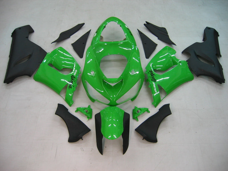 Fairings 2005-2006 Kawasaki ZX6R 636 Grønn Svart Ninja Racing Generisk