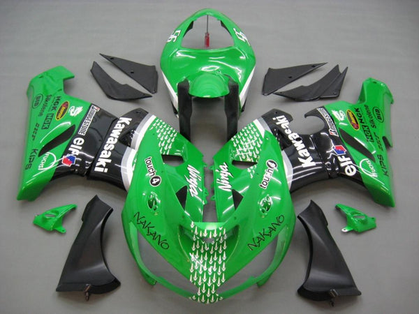 Carenados 2005-2006 Kawasaki ZX6R 636 Verde Negro No. 56 Nakano Racing Generic